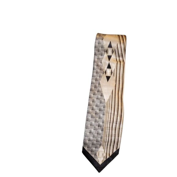 Brown and Cream Cpcarlo Palazzi Striped Tie - Picture 1 of 3